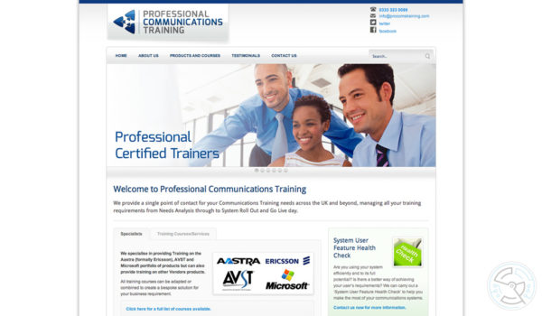 Professional Communications Training website