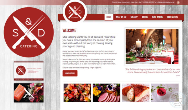 S&D Catering – branding and website design