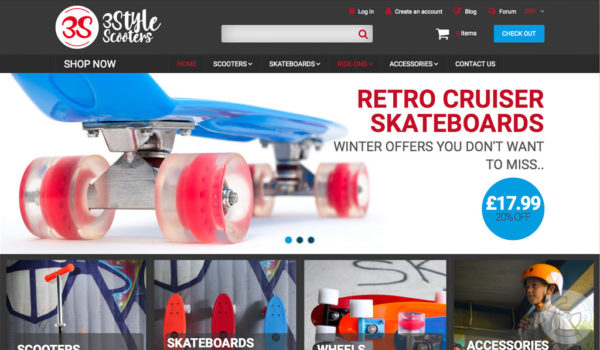 3Style Scooters website and branding
