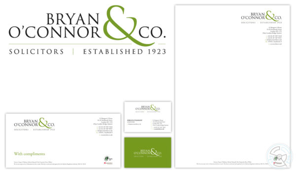 Bryan O'Connor & Co logo and stationary design