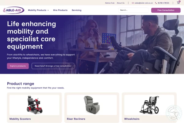Able-Aid website homepage