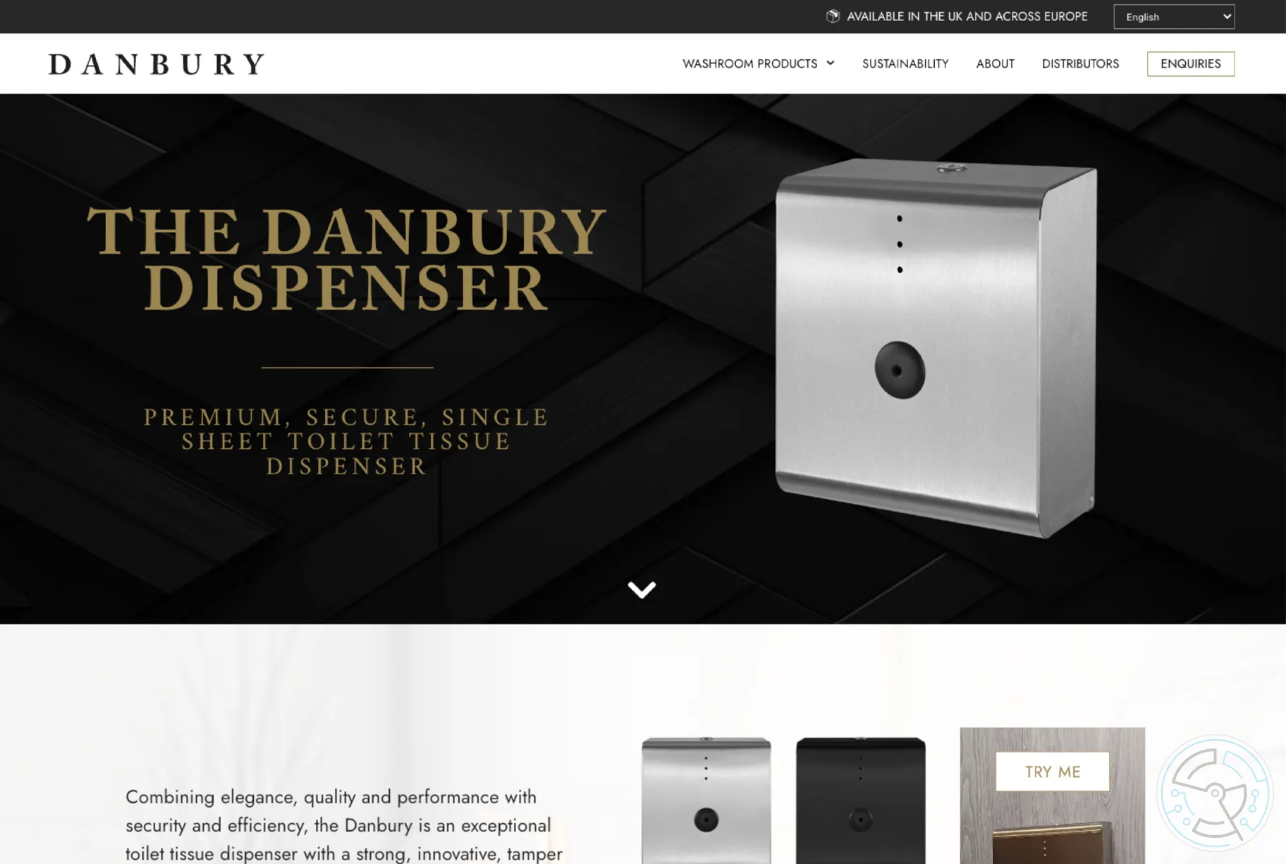 Danbury Dispensers website homepage