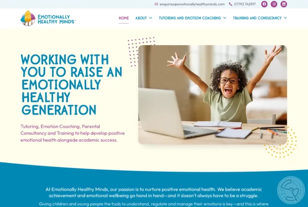 Emotionally Healthy Minds website homepage
