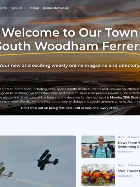 Our Town South Woodham Ferrers website homepage