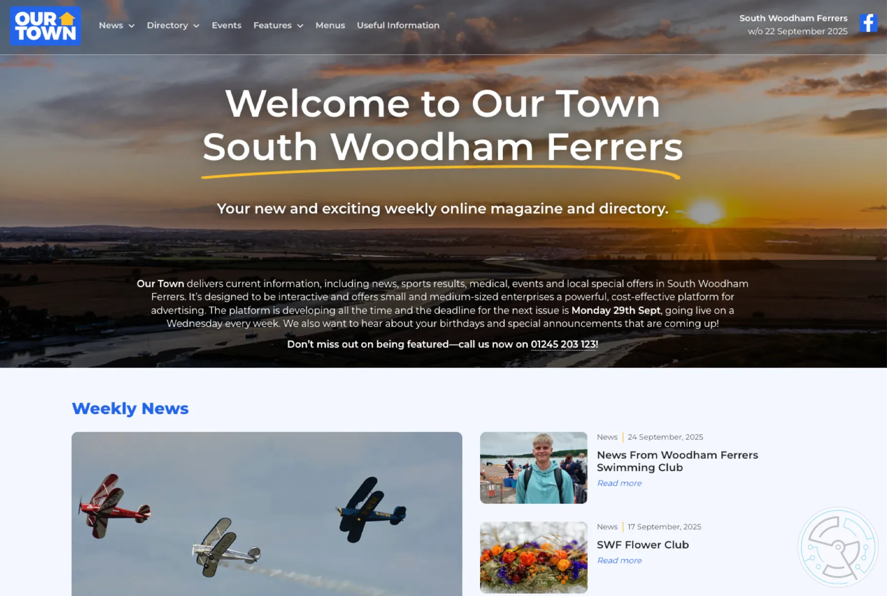 Our Town South Woodham Ferrers website homepage